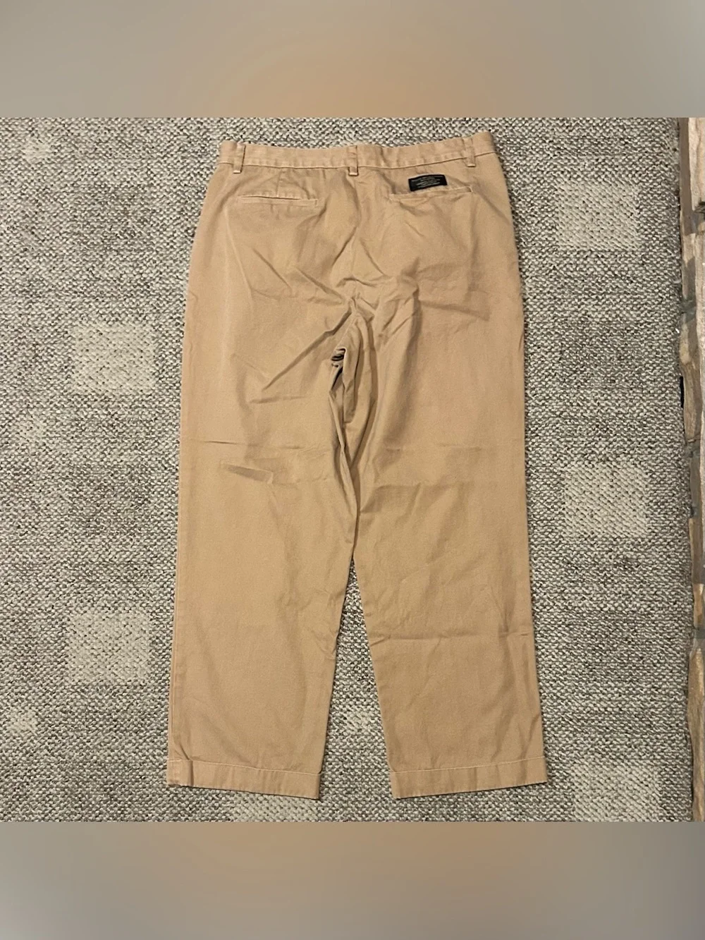 Vintage Banana Republic Smithfield Chino Mens 35x30 Tan Pleated Cuffed Y2K